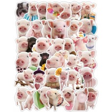 Set 50 Stickers Chanchitos Cerdos Chancho Puerco Pig Animal